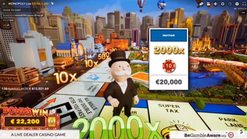 เกมเศรษฐี Monopoly ในค่าย Evolution Gaming